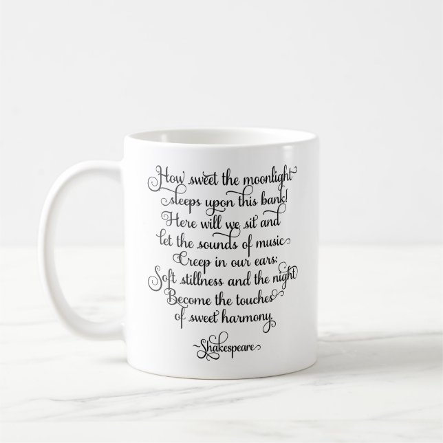 Mug Combien doux le clair de lune, citation de (Gauche)
