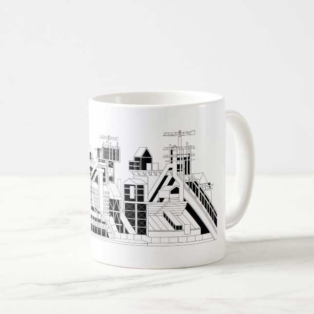 Mug Combinat métallurgique industriel silhouette  (Devant droit)
