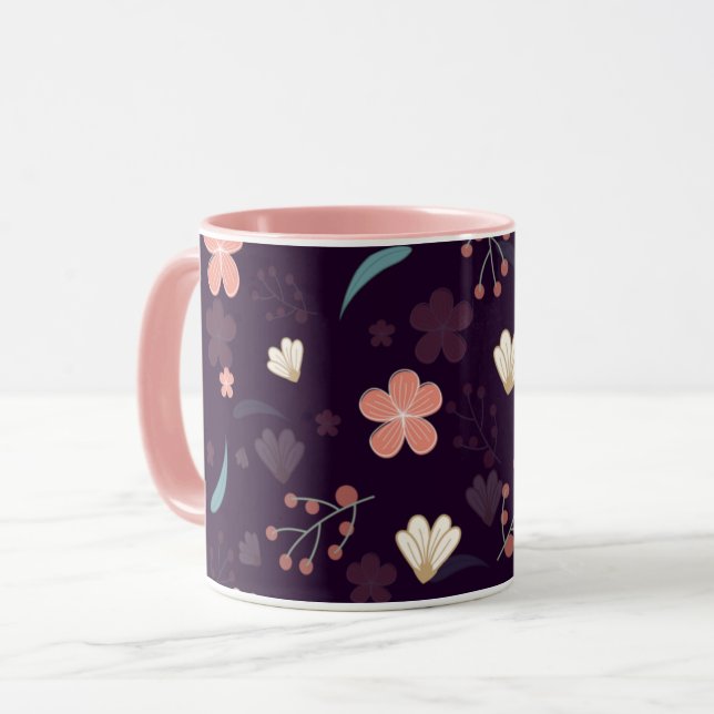 Mug combiné à motifs floraux (Devant gauche)