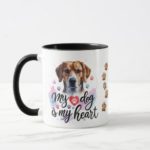 Mug combiné Amoureux des chiens aquarelle (15oz)