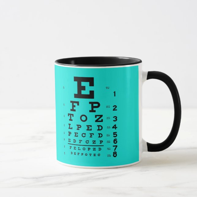 Mug Combiné cyan et noir de diagramme d'oeil (Droite)