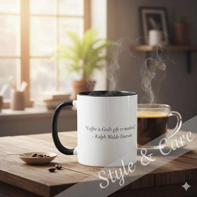 Mug Combiné graphique de citation de café personnalisé (Personalized Coffee Quote Graphic Combo Mug)