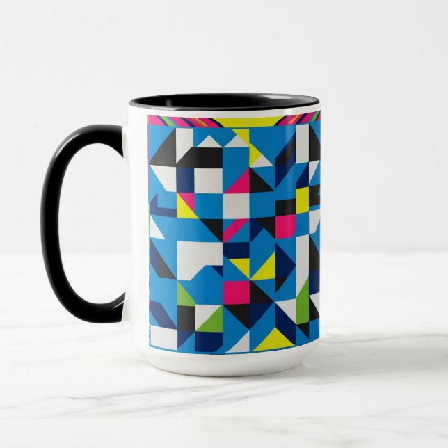 Mug combo Abstrait géométrique vibrante 15 oz- Mod (Gauche)