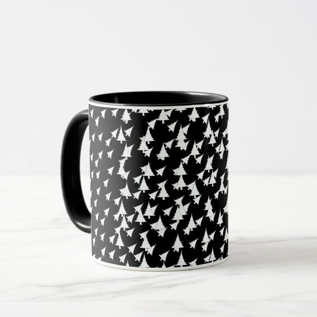 Mug Combo Arbres blancs noirs (Devant gauche)