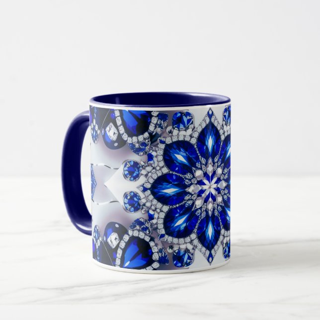 Mug combo aux couleurs bleu blanc (Devant gauche)