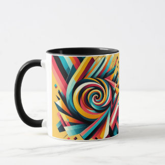 Mug combo - Conception géométrique spirale colorée