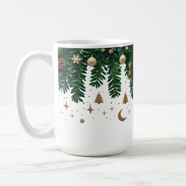 Mug Combo Feuillage d'Hiver Doré - Vert Premium (Gauche)