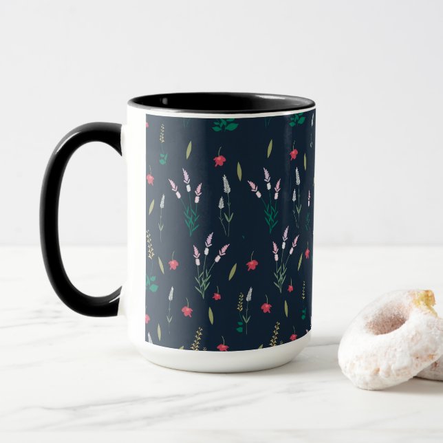 Mug Combo floral de printemps Motif de fleurs (Avec donut)
