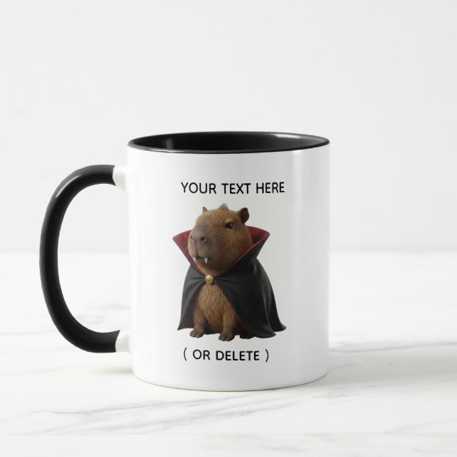 Mug Combo Halloween Capybara Vampire Mignon Noir (Gauche)