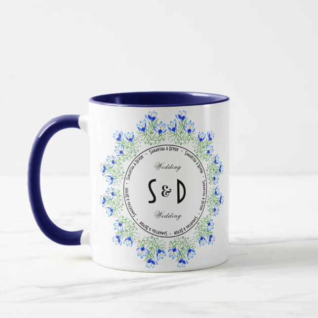 Mug Combo Mariage Crocus Bleu (Gauche)