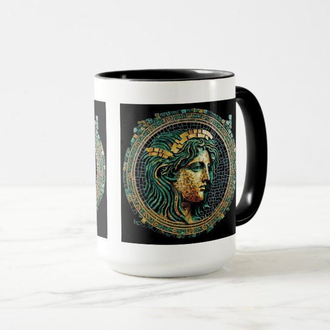 Mug Combo Mystère Grec Ancien, 15 oz (Devant droit)