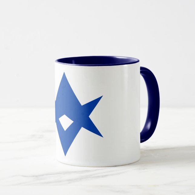 Mug Combo Noir avec drapeau de la ville de Toyota, (Devant droit)