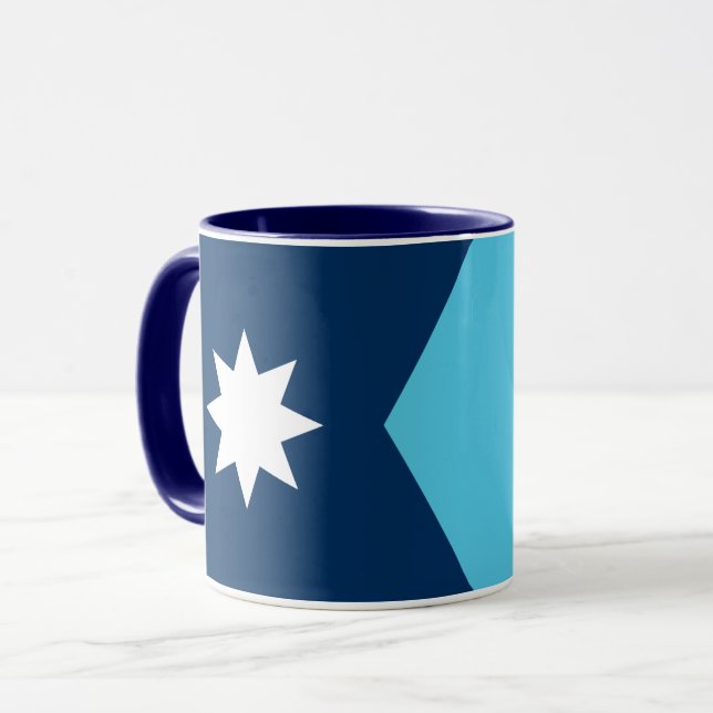 Mug Combo Noir avec drapeau du Minnesota, États-Un (Devant gauche)