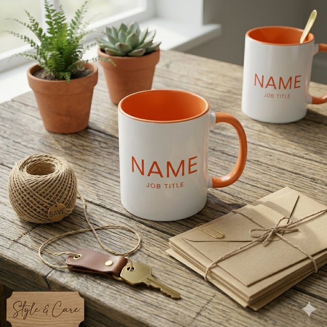 Mug Combo Orange Personnalisé avec Votre Nom (Personalized Orange Combo Mug with Your Name)