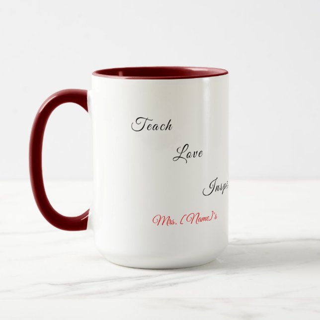 Mug Combo Professeur de Maternelle Personnalisé (Gauche)