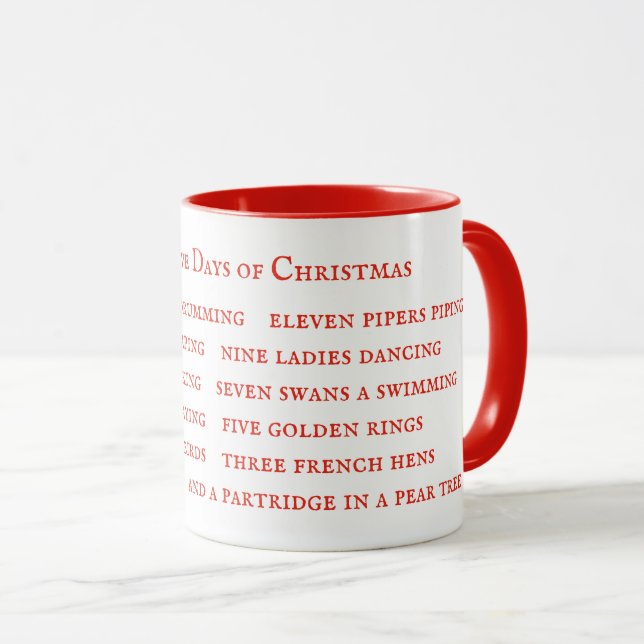 Mug Combo Rouge 12 JOURS PAROLES (Devant droit)