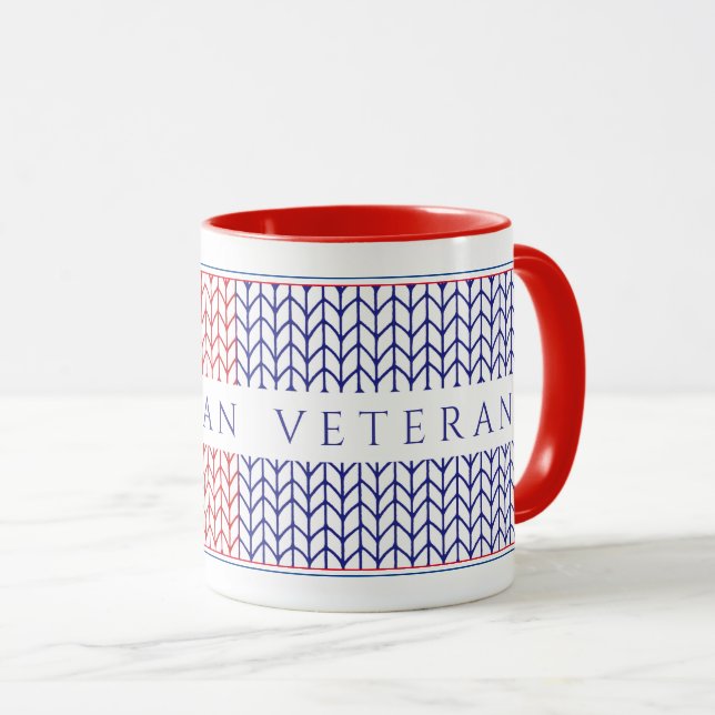 Mug Combo Rouge "VÉTÉRANS AMÉRICAINS" (Devant droit)
