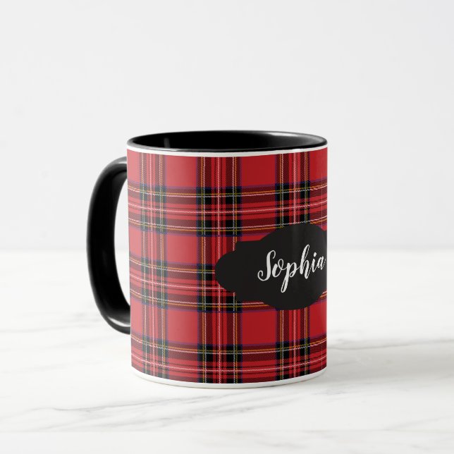Mug Combo Tartan Rouge Prépa (Devant gauche)