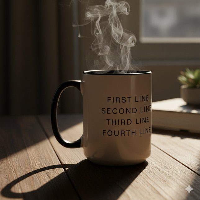 Mug combo unique de 15 oz avec texte personnalisé (Unique 15 oz Combo Mug with Personalized Text)