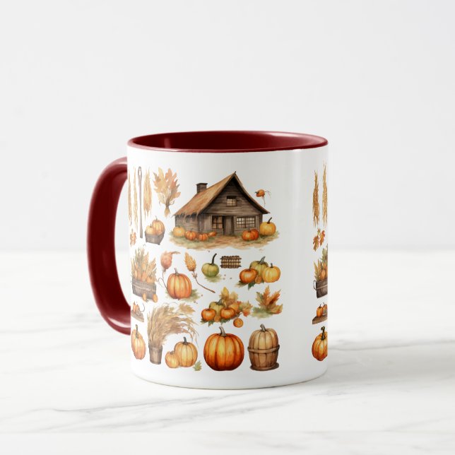 Mug Combo Village de la récolte de Thanksgiving (Devant gauche)
