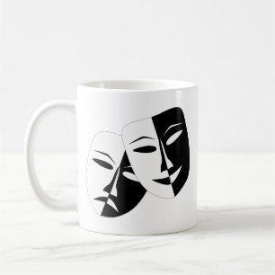 Mug Comédie Tragédie Masque de théâtre noir et blanc