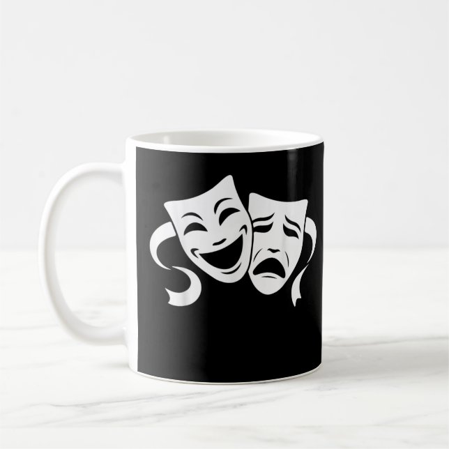 Mug Comédie & Tragédie Théâtre Masques blancs Drôle Ho (Gauche)