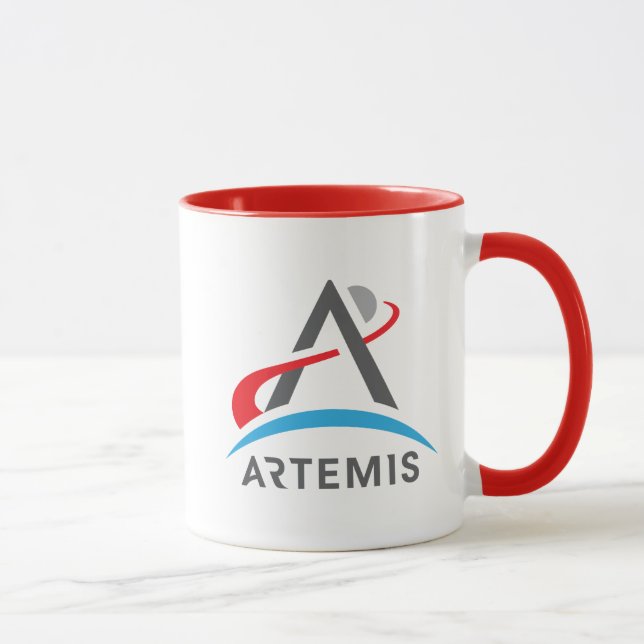 Mug Comète du logo Artemis de la NASA rouge/blanc (Droite)