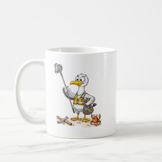 Mug Comic Bird Beach Cleanup Crew (Gauche)