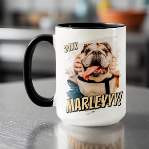 Mug Comic moderne simple Grunge personnalisé photo pou