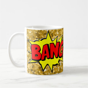Mug Comic Pop Art Jaune Red BANG Novelty Funny Café