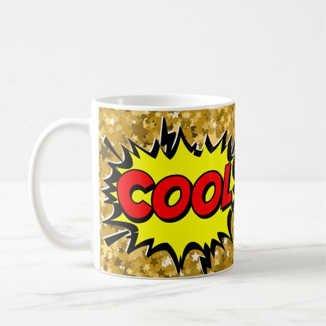 Mug Comic Pop Art Jaune Rouge COOL Novelty Funny Café (Gauche)
