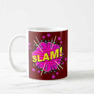 Mug Comic Pop Art rose Yellow SLAM Nouveauté