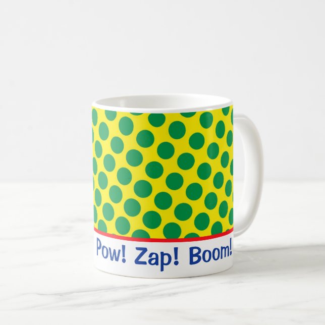 Mug Comics Superhero Pow ! Zap ! Boom ! Dots Retro Fun (Devant droit)