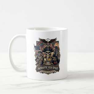 Mug Commandant de crâne colonial patriotique sombre Sk