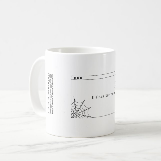 Mug Commande d'Unix "alias" drôle (Devant gauche)