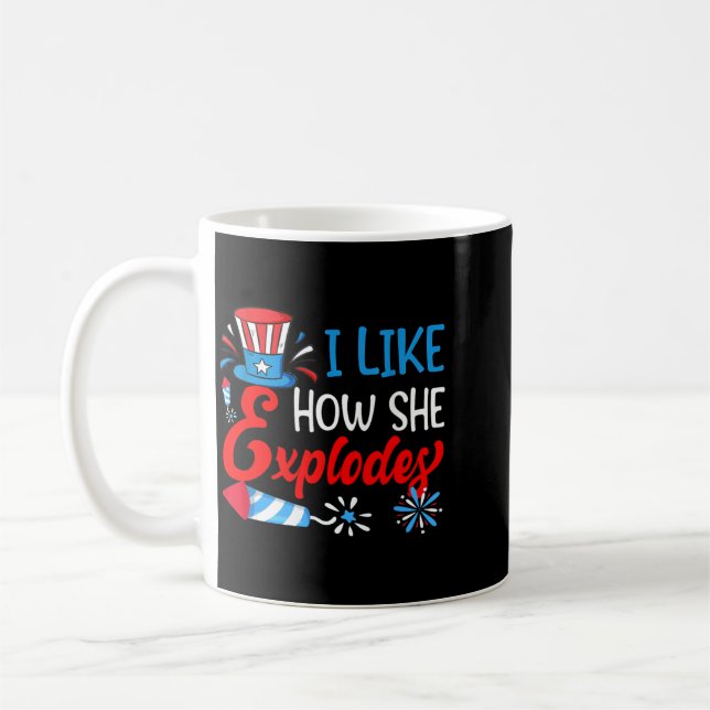 Mug Comme il fait éclater des feux d'artifice Drôle 4  (Gauche)