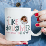 Mug Comme père comme fille drôle photo<br><div class="desc">Comme père comme fille drôle photopvnk et la typographie bleue papa ou fille assorties Noël,  Anniversaire,  Pâques gif idée.</div>