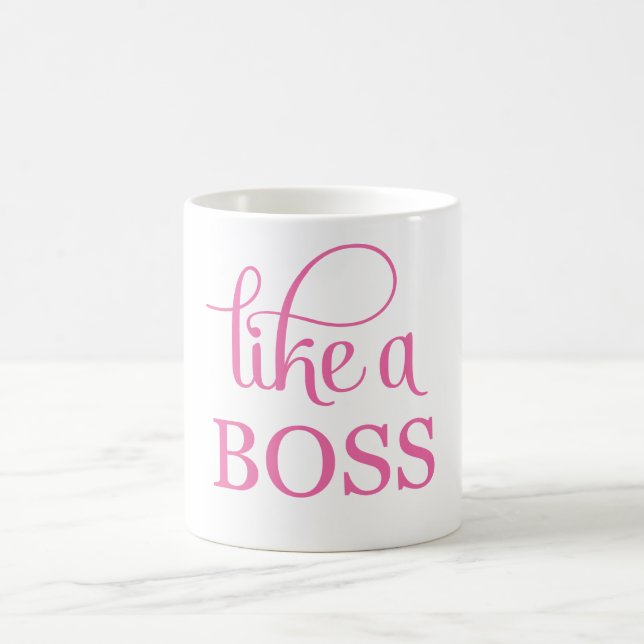 Mug Comme un boss rose (Centre)