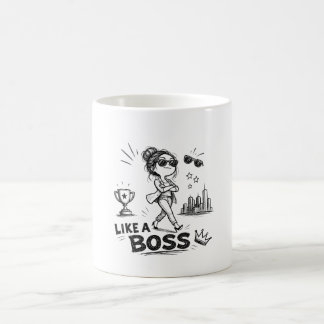 Mug Comme une femme chef Sketch Design Femme confiante