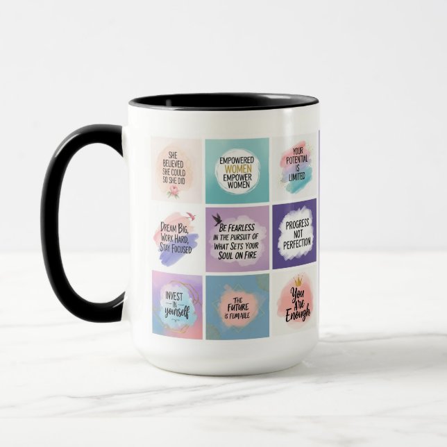 Mug Commencer fort, rester positif - Motivation quotid (Gauche)