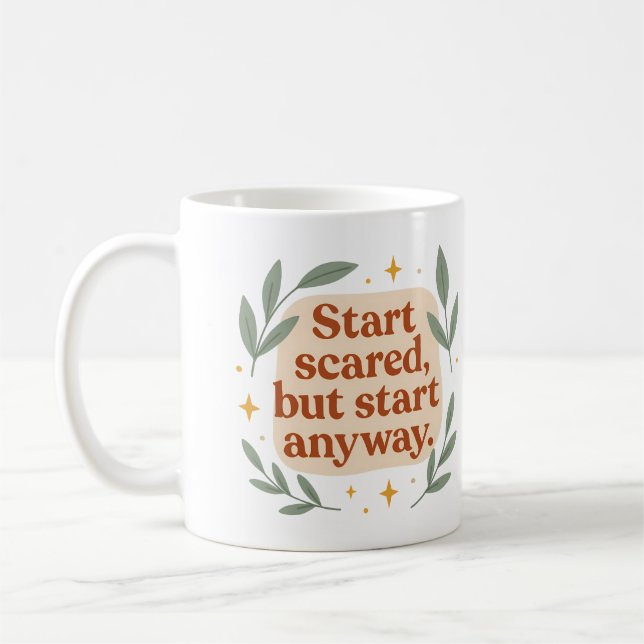 Mug Commencez avec peur, mais commencez quand même - M (Gauche)