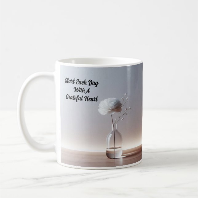 Mug Commencez chaque journée avec un coeur gracieux/un (Gauche)