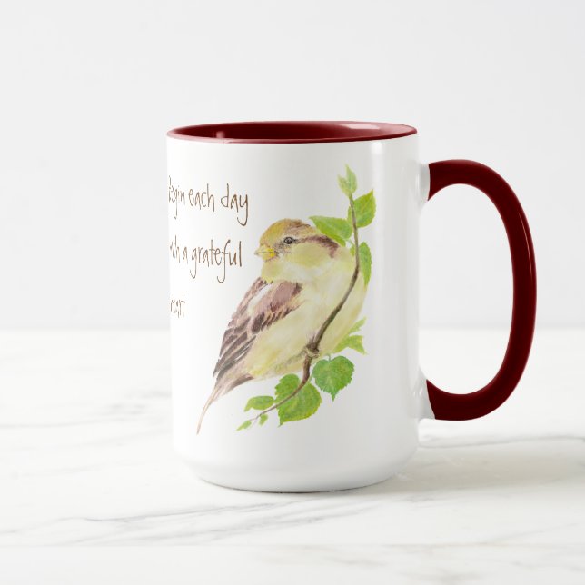 Mug Commencez chaque journée avec un coeur reconnaissa (Droite)