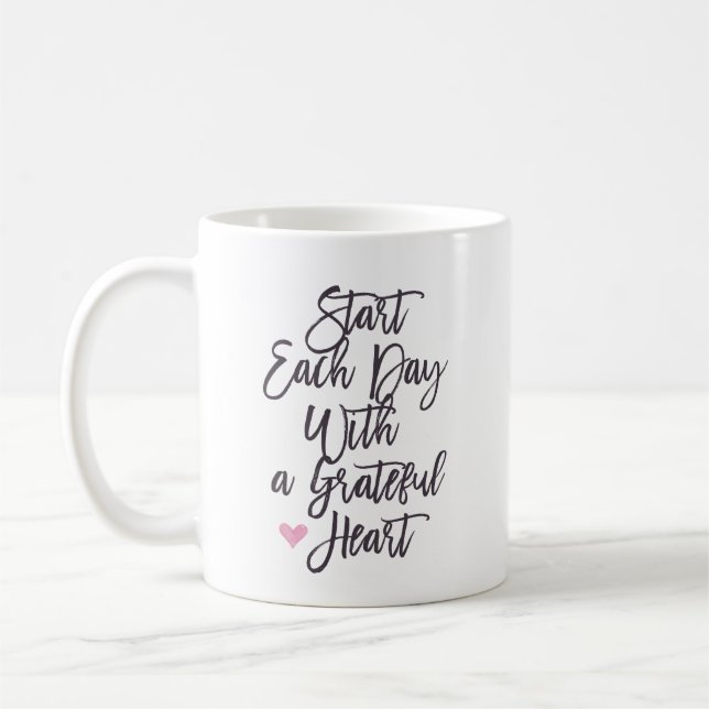 Mug Commencez chaque journée par un coeur gracieux (Gauche)