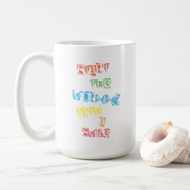 Mug Commencez Le Matin Avec Un Sourire (Avec donut)