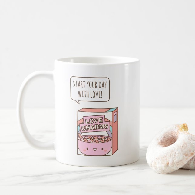 Mug Commencez votre journée avec amour, Affirmation du (Avec donut)