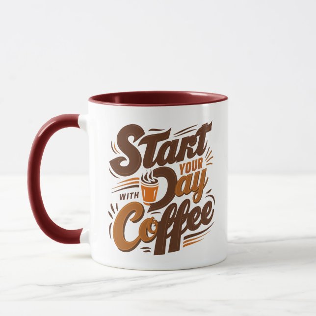 Mug Commencez votre journée avec du café (Gauche)