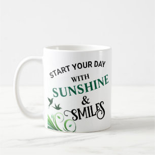 Mug Commencez votre journée avec Sunshine & Smile Desi