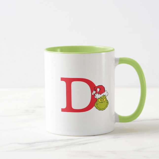 Mug Comment Grinch Stol Christmas | Monogramme D (Droite)