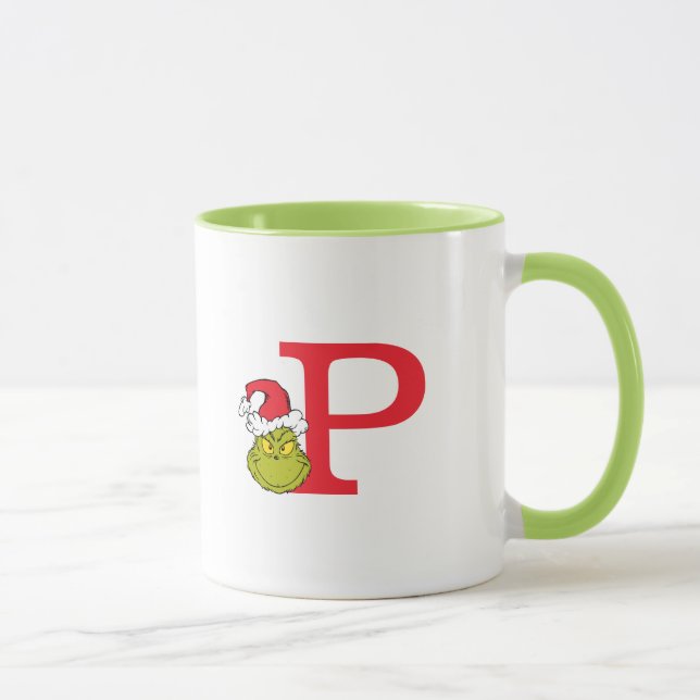 Mug Comment Grinch Stol Christmas | Monogramme P (Droite)